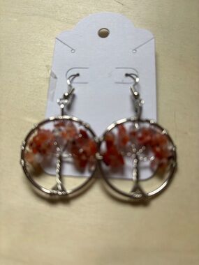#11. Red Jasper Tree of Life Earrings